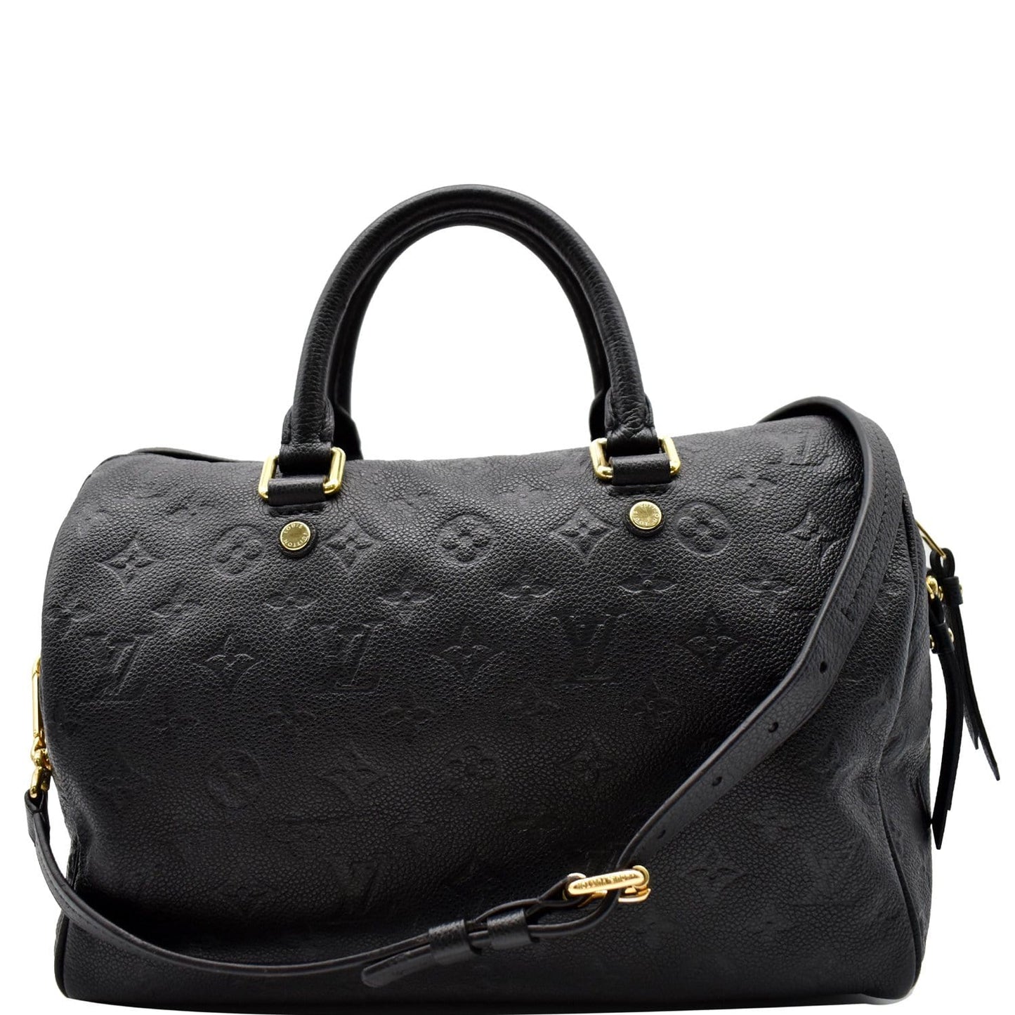 LOUIS VUITTON Speedy 30 Bandouliere Monogram Empreinte Leather Shoulder Bag Black