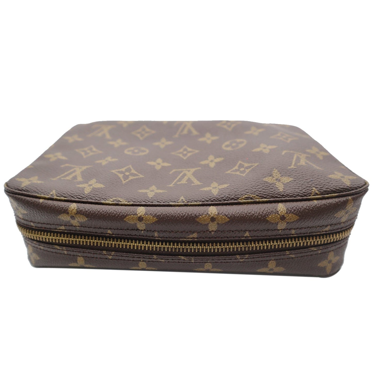 LOUIS VUITTON Trousse Toiletry Monogram Canvas Cosmetic Bag Brown