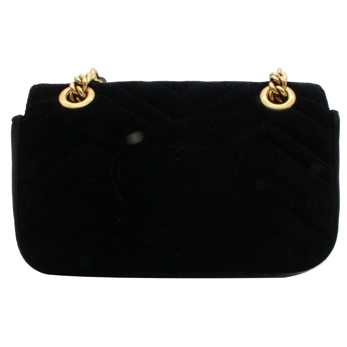 Gucci GG Marmont Floral Gems Mini Velvet Matelasse Embroidered Shoulder Bag Black