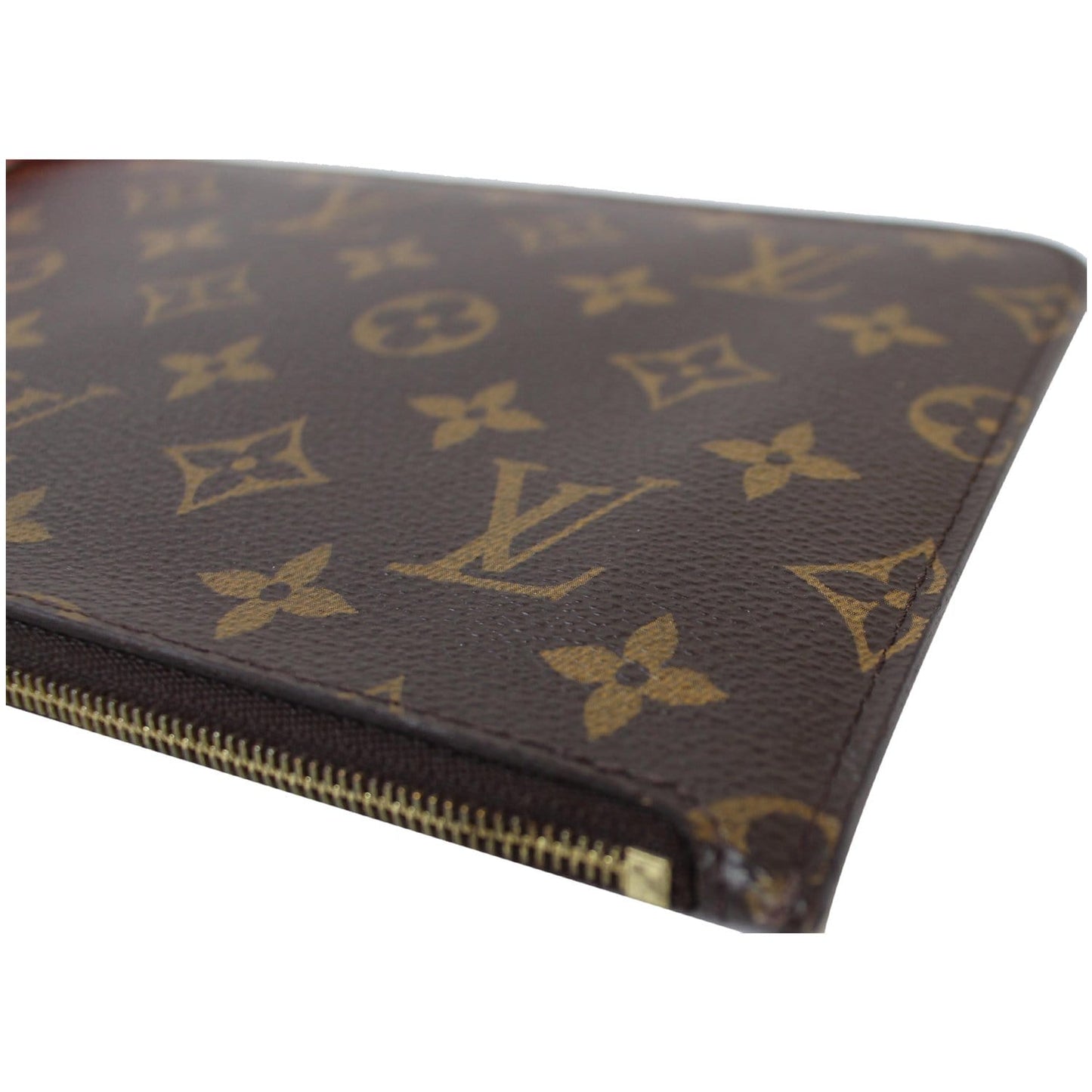 LOUIS VUITTON Pochette Wristlet Pouch Monogram Canvas Neverfull Totem MM Brown