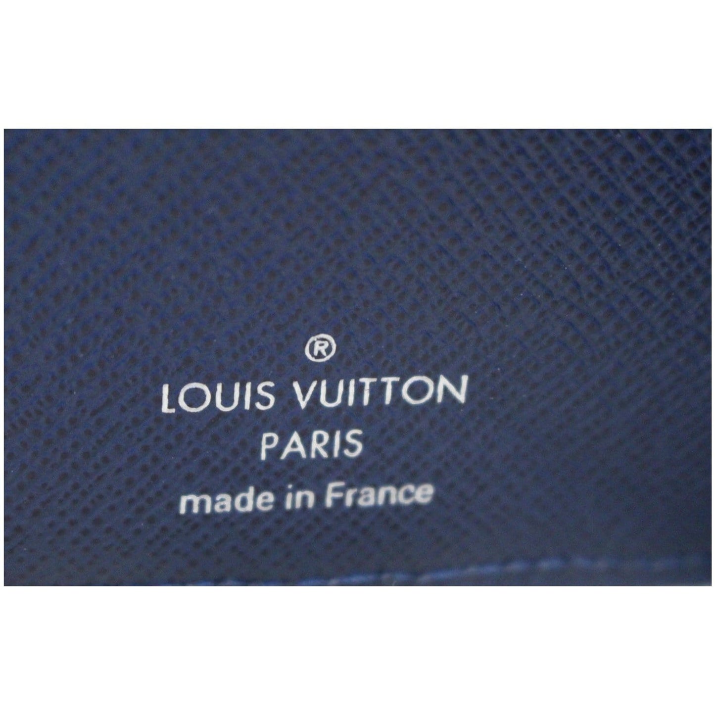 LOUIS VUITTON Multiple Taiga Leather Stripe Bifold Men's Wallet Blue