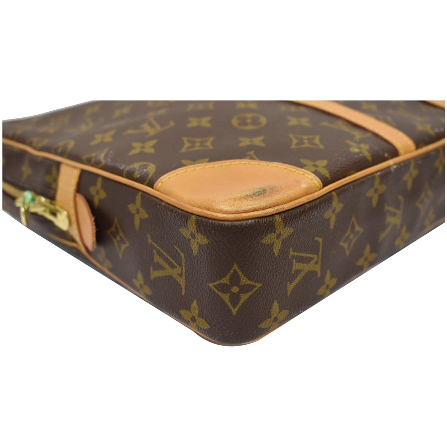 LOUIS VUITTON Porte-Documents Voyage Monogram Canvas Briefcase Bag Brown