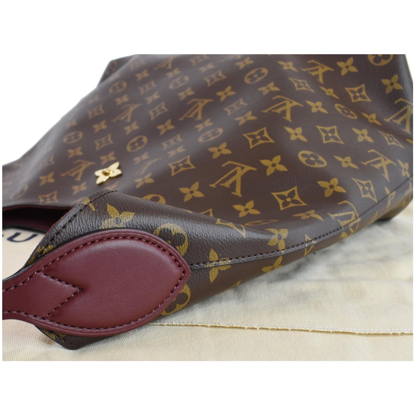 LOUIS VUITTON Flower Hobo Monogram Canvas Shoulder Hobo Bag Brown