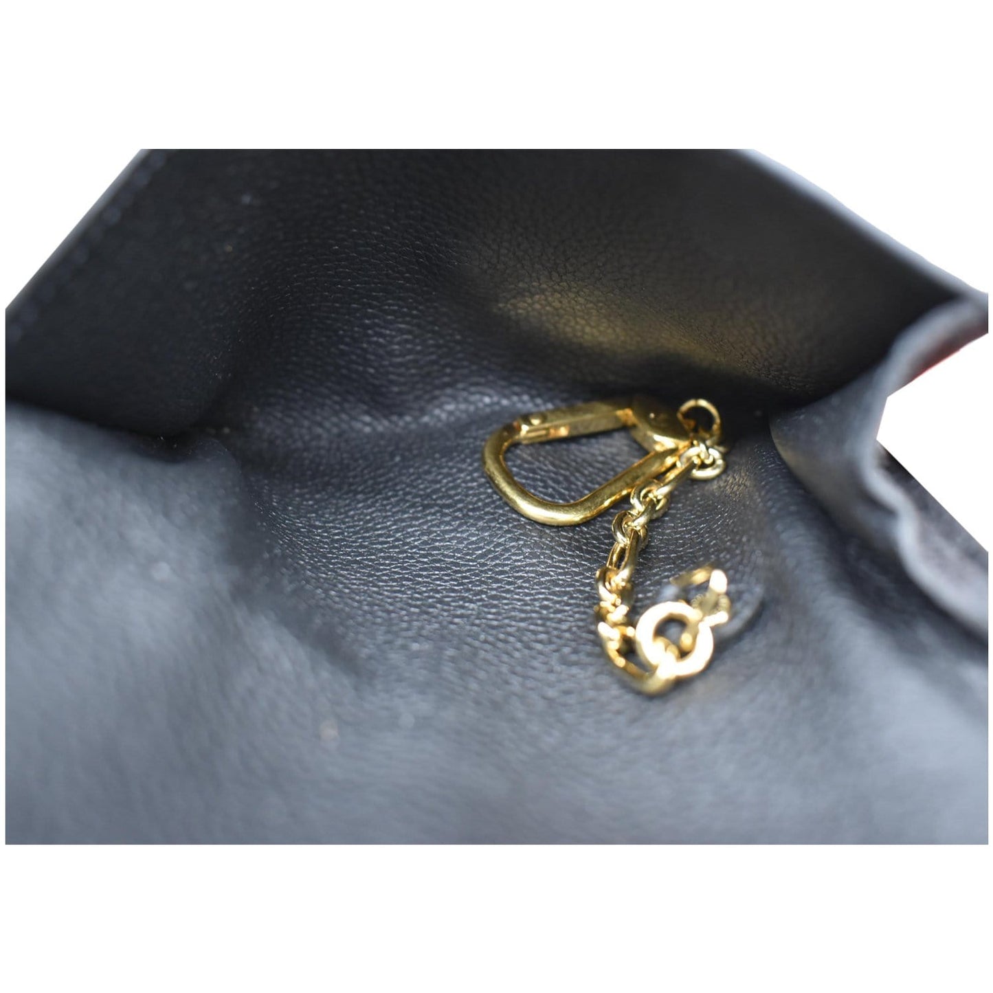 LOUIS VUITTON Key Pouch Empreinte Leather Wallet Noir