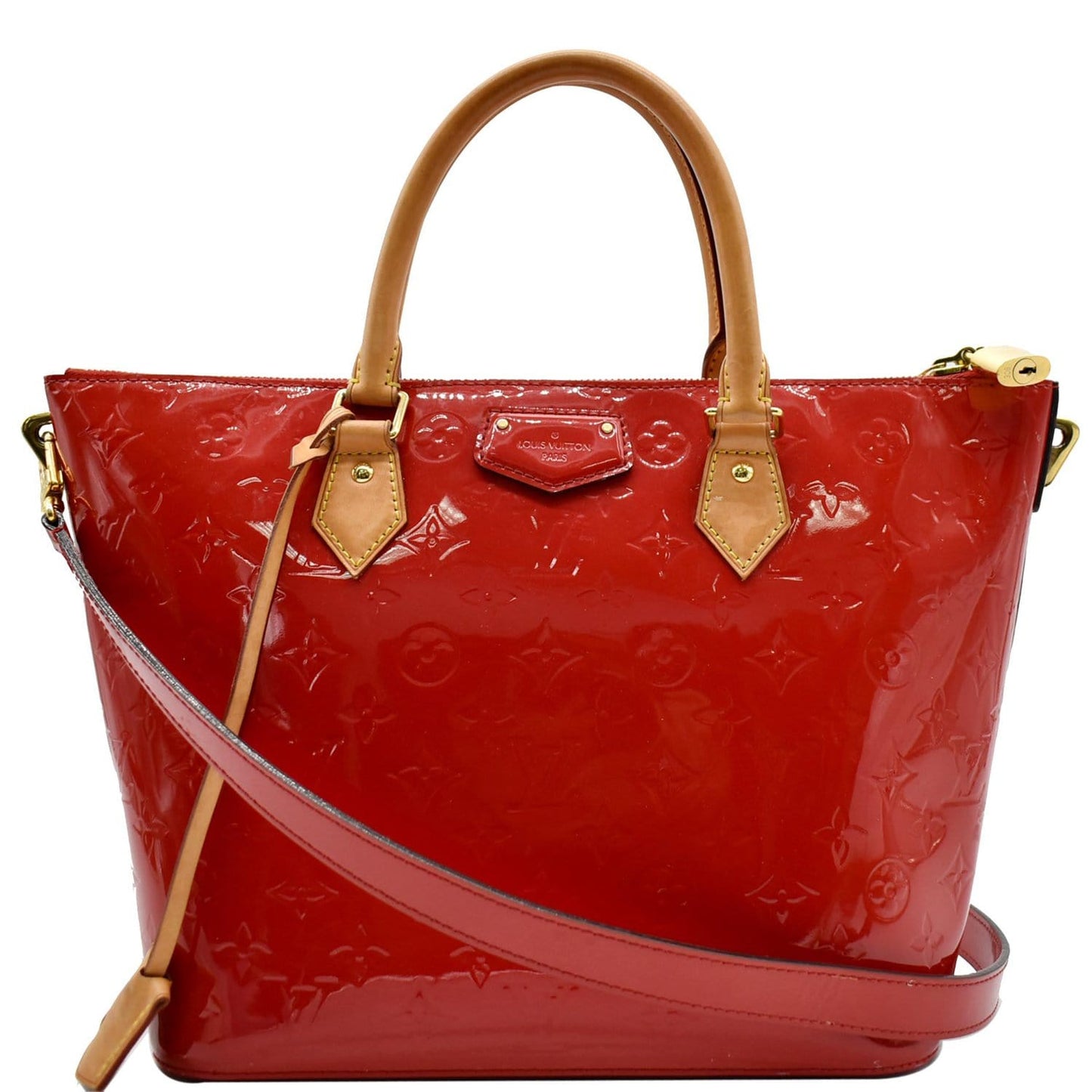 LOUIS VUITTON Montebello MM Monogram Vernis Shoulder Bag Cerise - 15% OFF