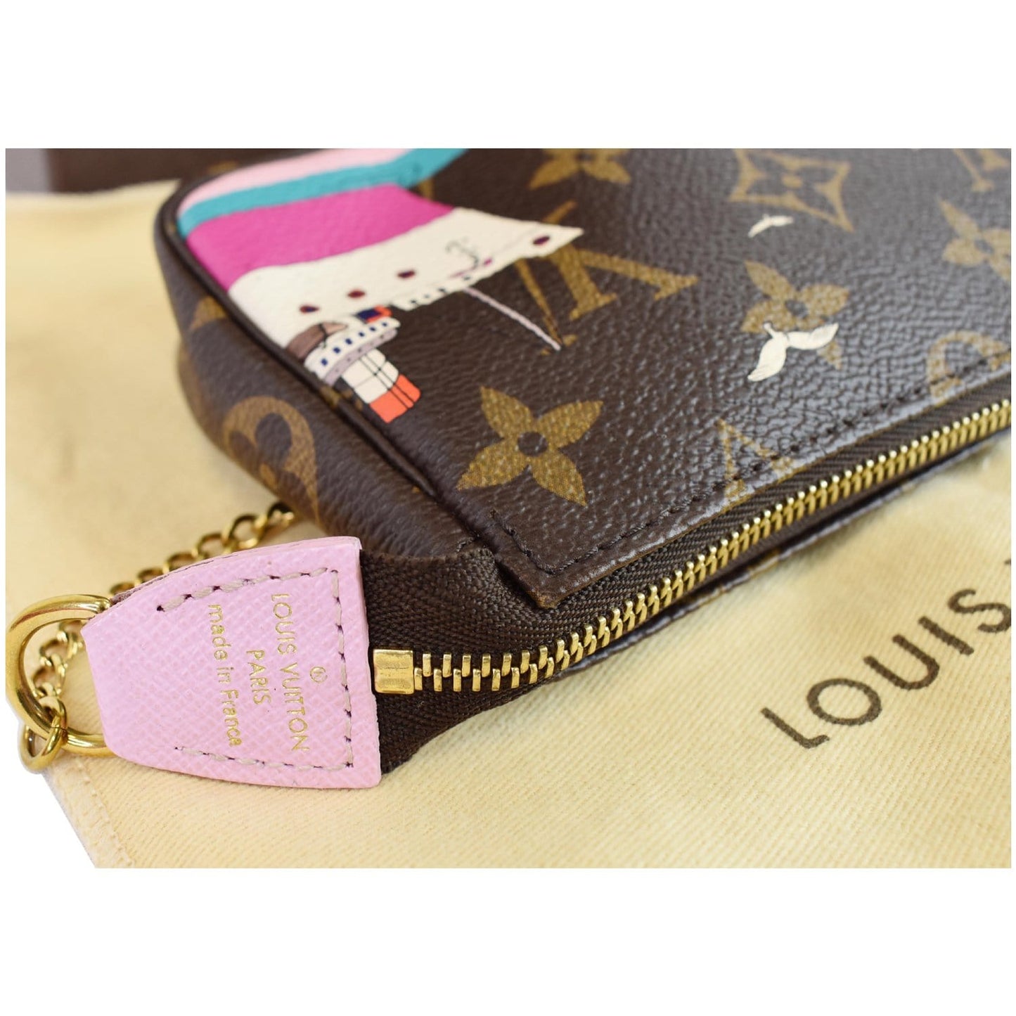 LOUIS VUITTON Animation Pochette Monogram Canvas Accessoires Pouch Brown
