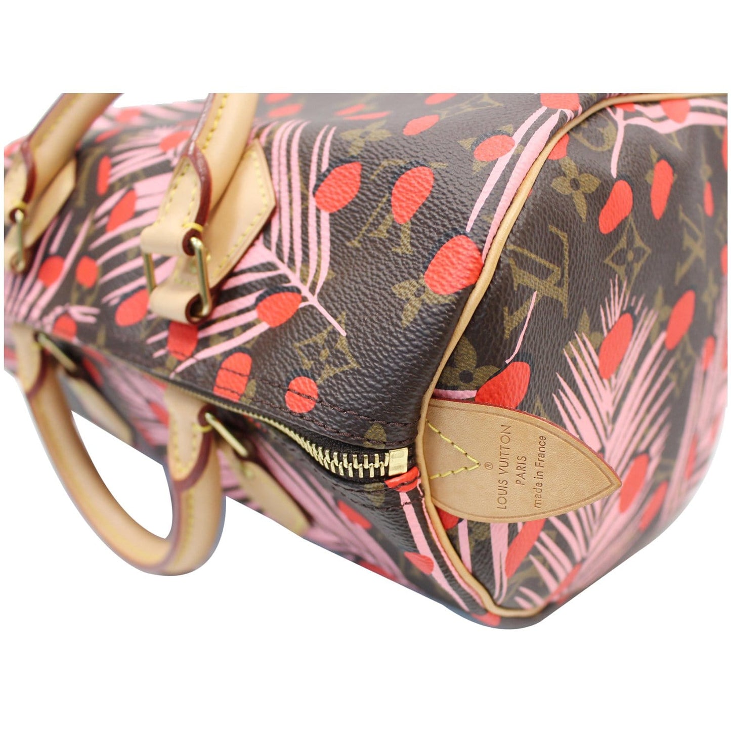 LOUIS VUITTON Speedy 30 Jungle Dots Palm Springs Satchel Bag Brown - 15% OFF