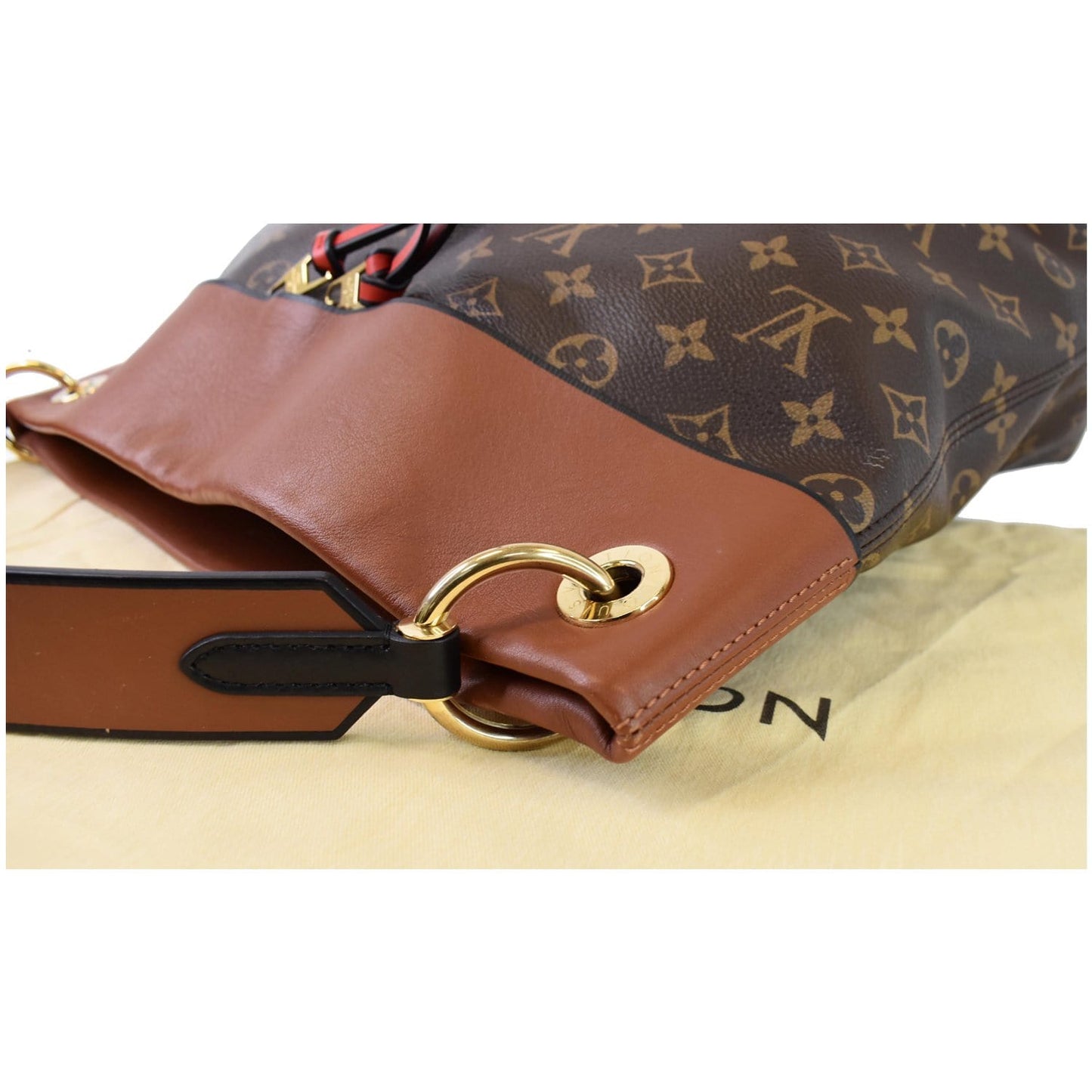 LOUIS VUITTON Tuileries Monogram Canvas Hobo Bag Caramel