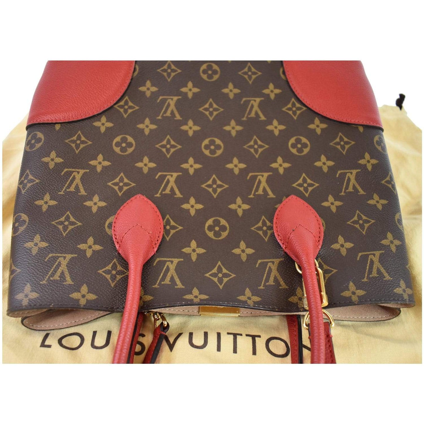 LOUIS VUITTON Flandrin Monogram Canvas Tote Shoulder Bag Red - 25% OFF
