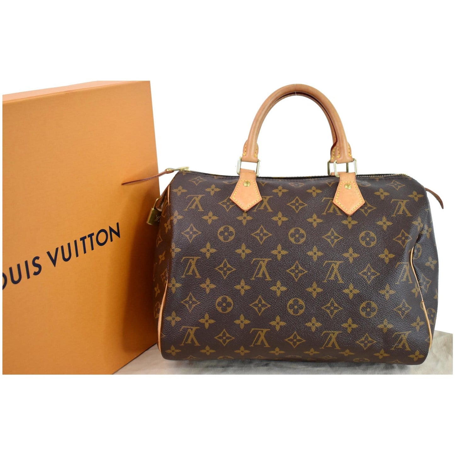LOUIS VUITTON Speedy 30 Monogram Canvas Shoulder Bag Brown