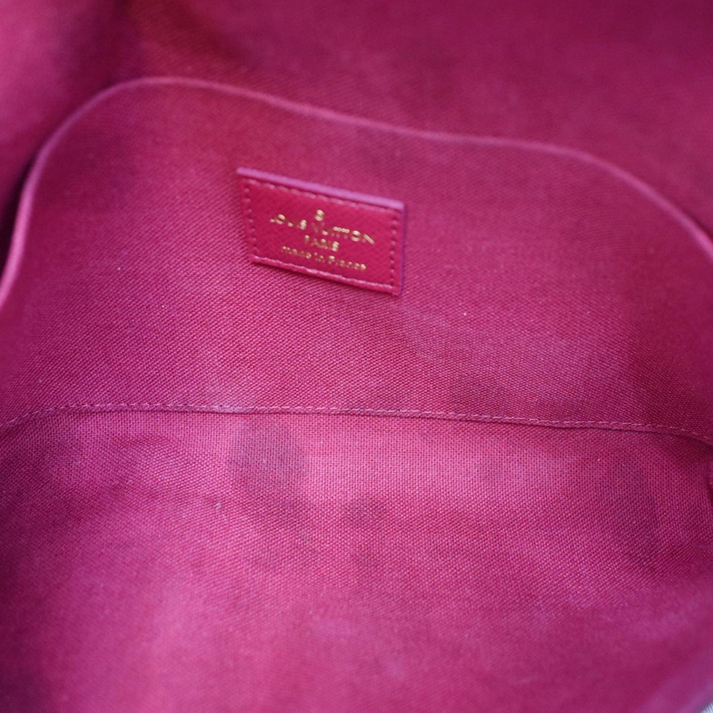 LOUIS VUITTON Felicie Monogram Canvas Pochette Crossbody Bag Brown