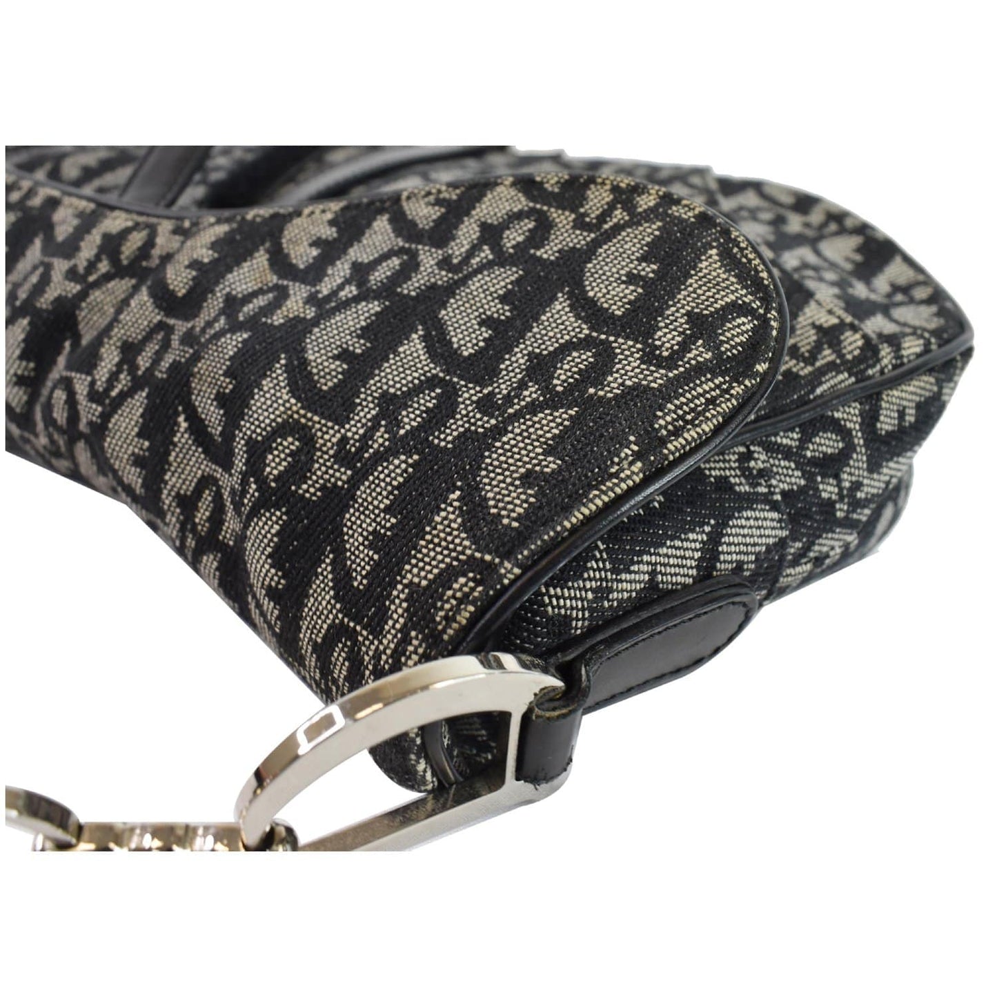 CHRISTIAN DIOR Saddle Oblique Jacquard Shoulder Bag Black - 15% OFF