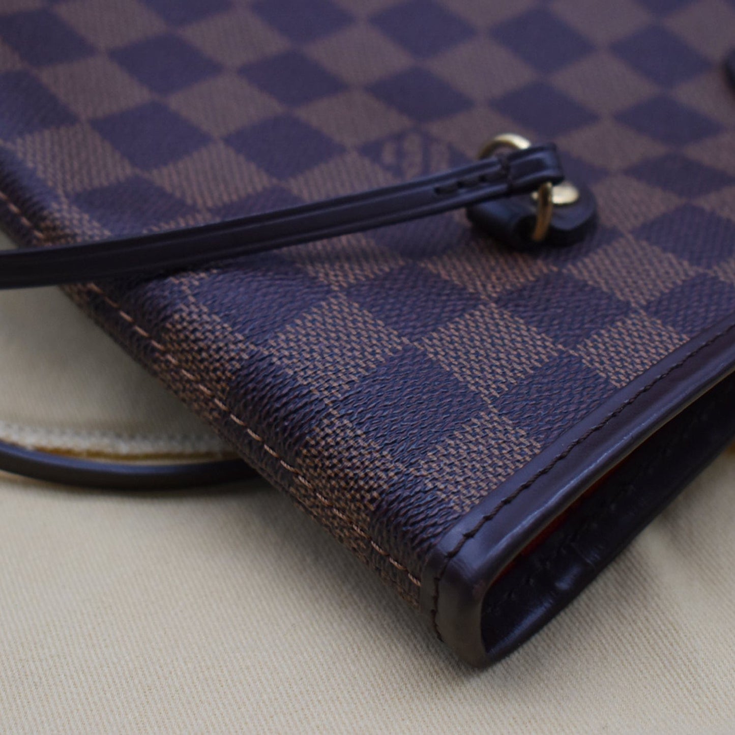 LOUIS VUITTON  Neverfull MM Damier Ebene Tote Bag Brown