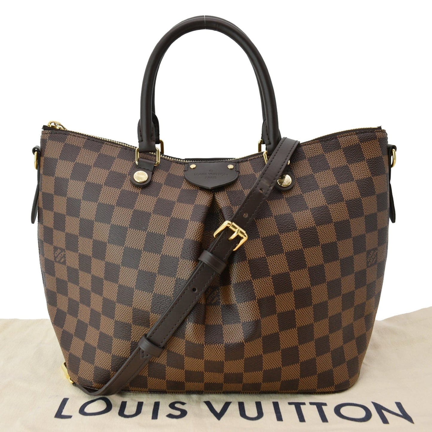 LOUIS VUITTON Siena MM Damier Ebene Shoulder Bag Brown - New Year Deals