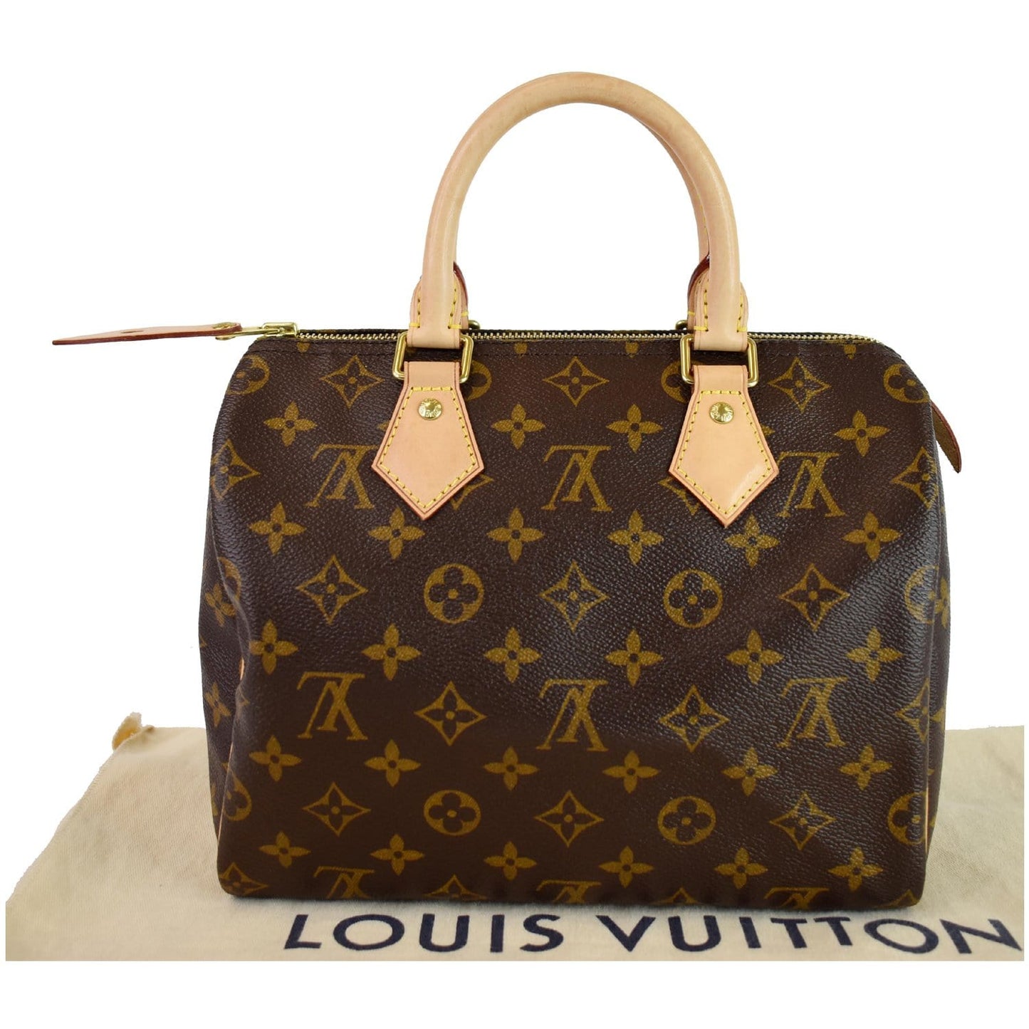 LOUIS VUITTON Speedy 25 Monogram Canvas Shoulder Bag Brown