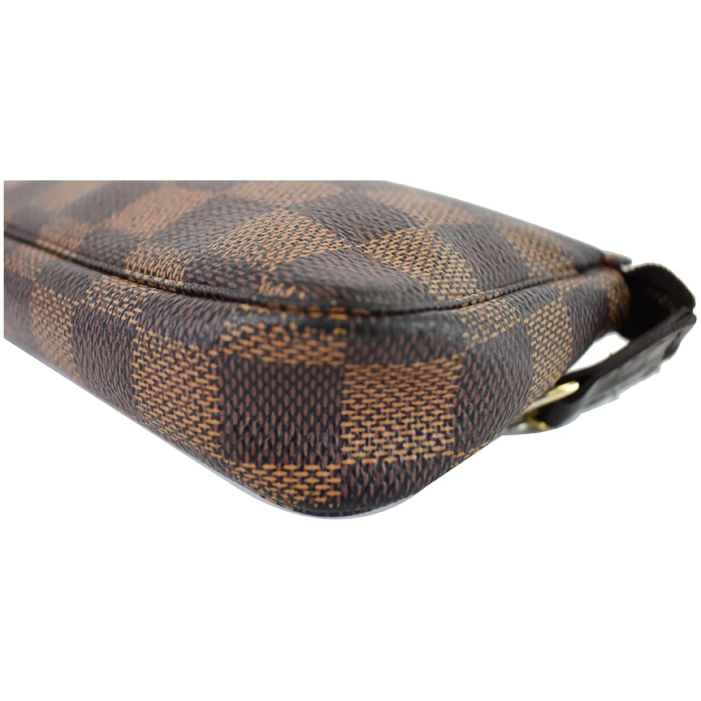 LOUIS VUITTON Mini Pochette Damier Ebene Pouch Brown