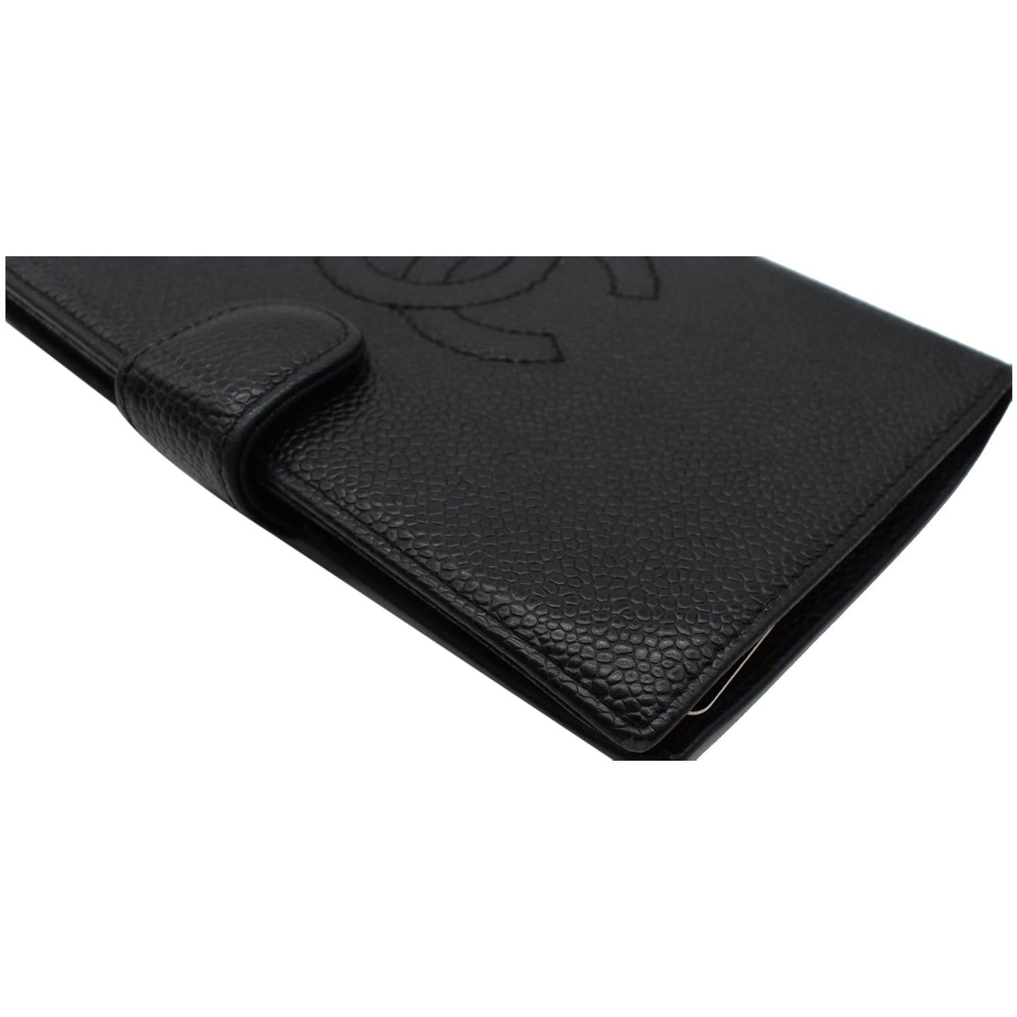 CHANEL Vintage CC Caviar Leather Bifold Wallet Black