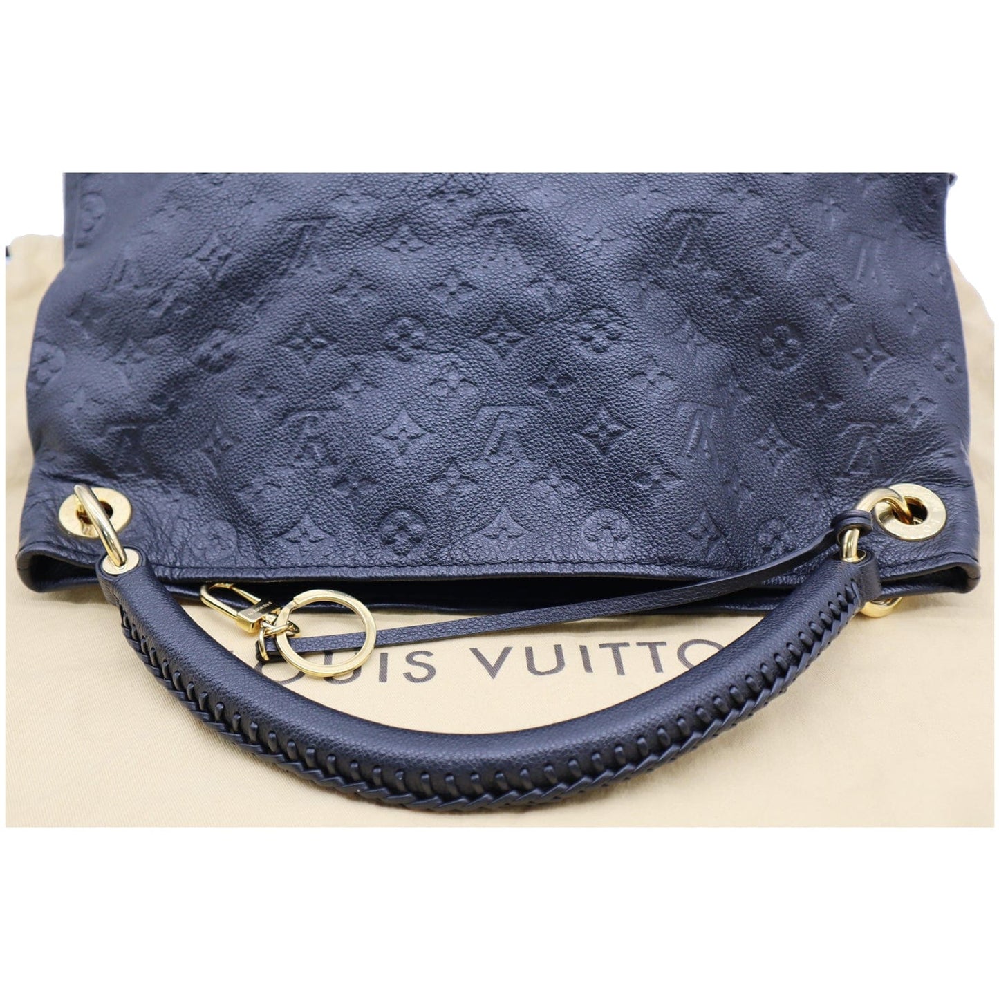 LOUIS VUITTON Artsy MM Empreinte Leather Shoulder Bag Black