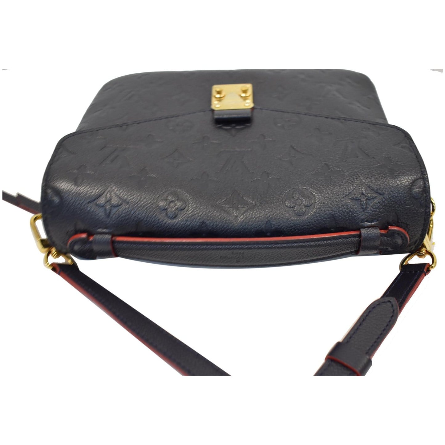 LOUIS VUITTON Metis Pochette Empreinte Leather Crossbody Bag Blue