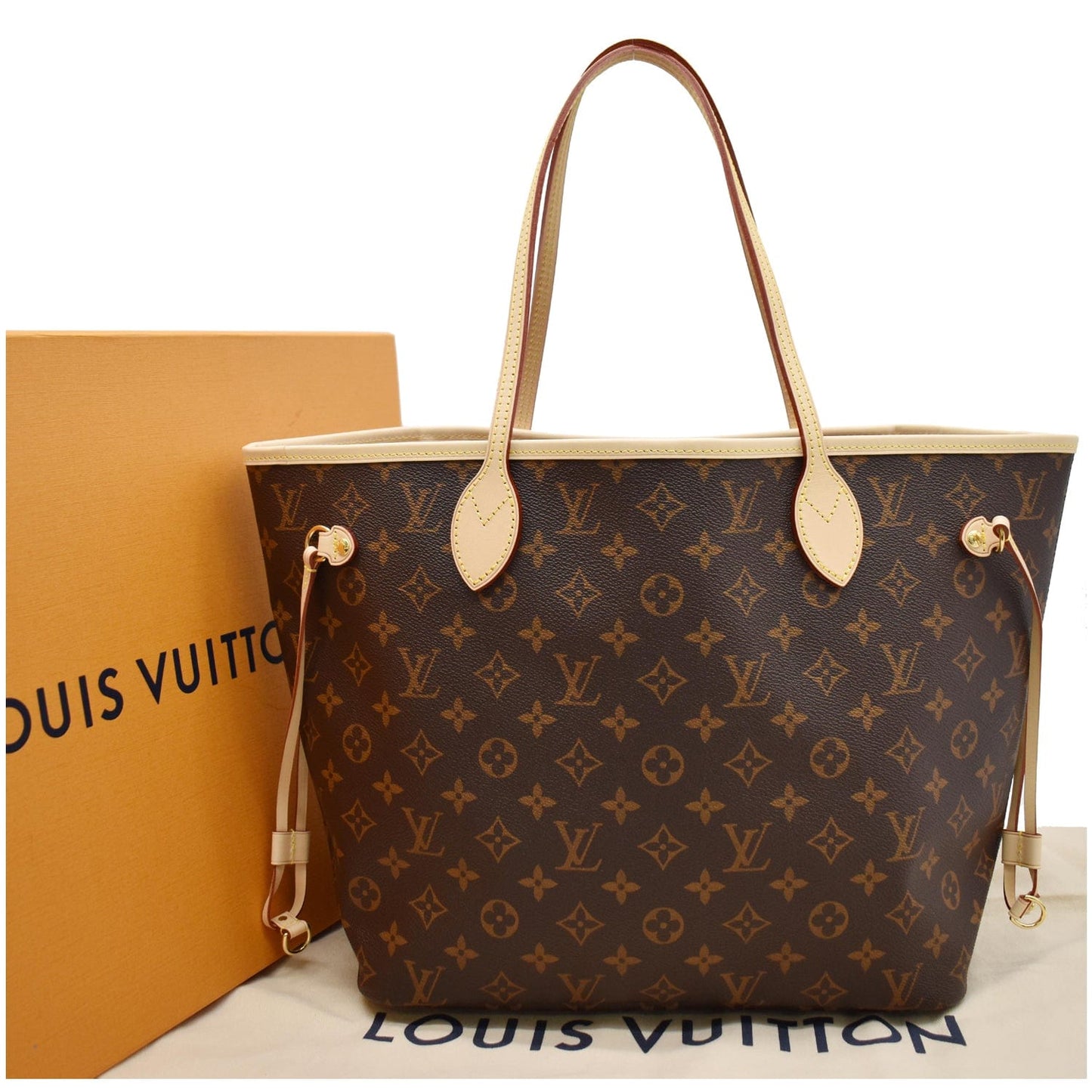LOUIS VUITTON Neverfull MM Monogram Canvas Tote Bag Brown - New Year Deals