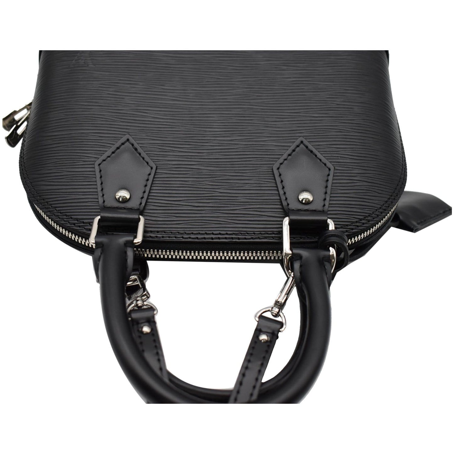LOUIS VUITTON Alma BB Epi Leather Satchel Crossbody Bag Black