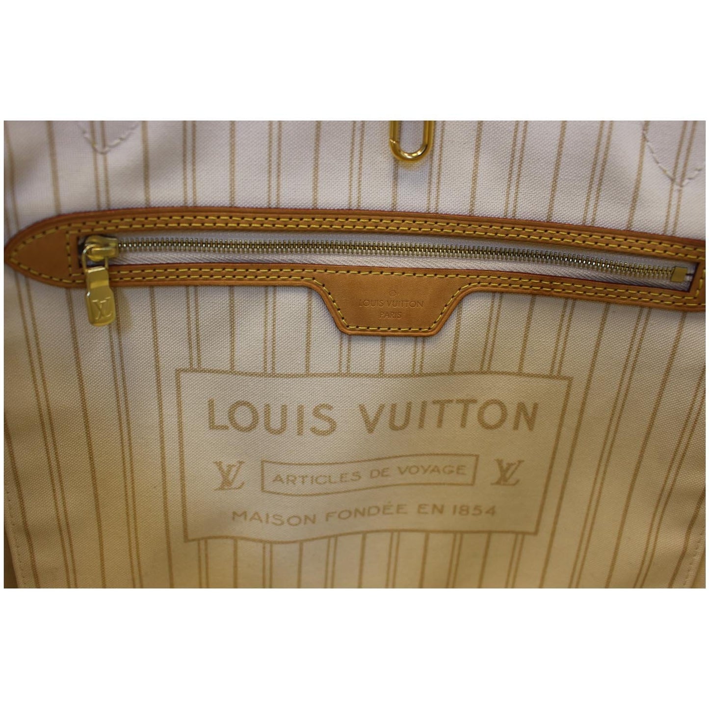 LOUIS VUITTON Neverfull MM Damier Azur Tote Shoulder Bag