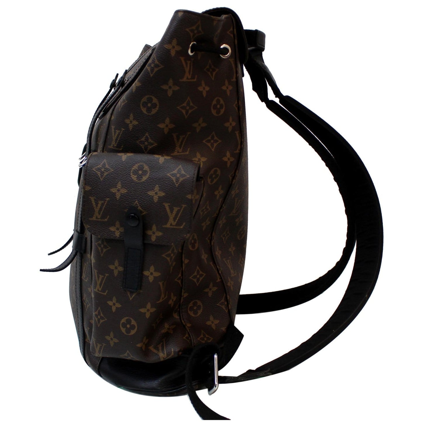 LOUIS VUITTON Christopher PM Monogram Macassar Canvas Backpack Bag Brown