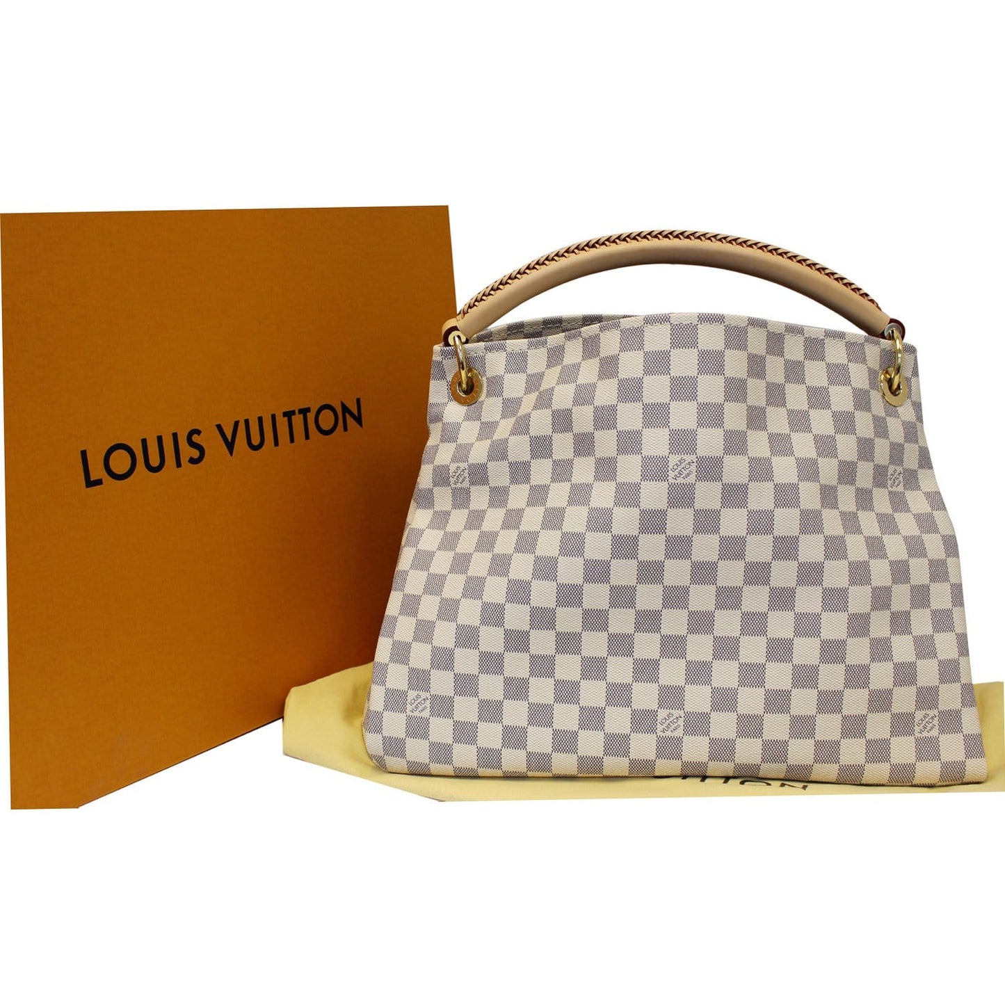 LOUIS VUITTON Artsy MM Damier Azur Shoulder Bag White