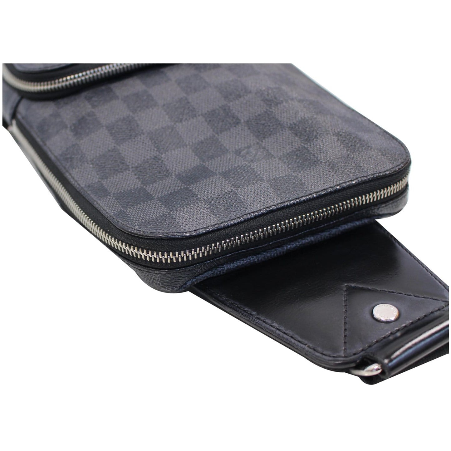LOUIS VUITTON Avenue Sling Damier Graphite Crossbody Bag Black