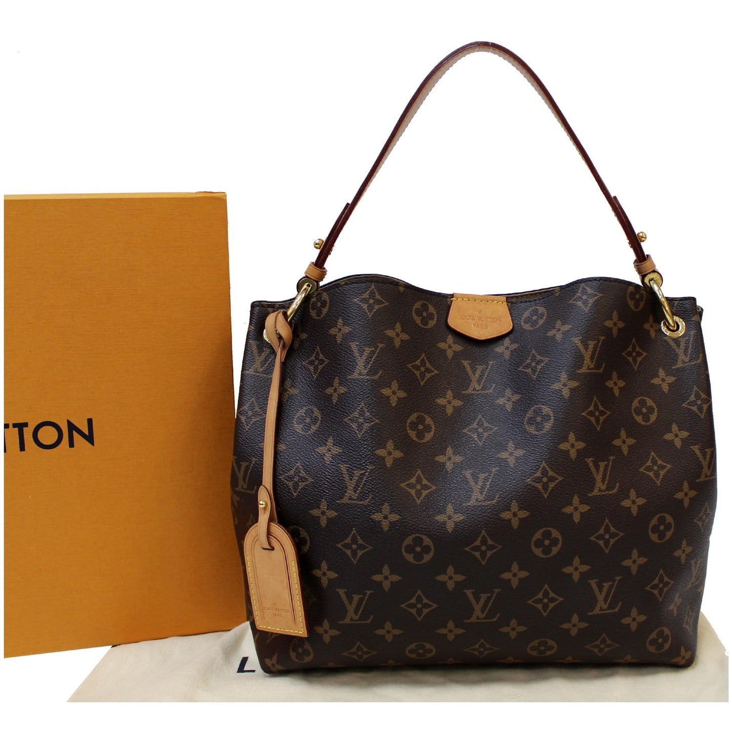 LOUIS VUITTON Graceful MM Monogram Canvas Shoulder Bag Brown