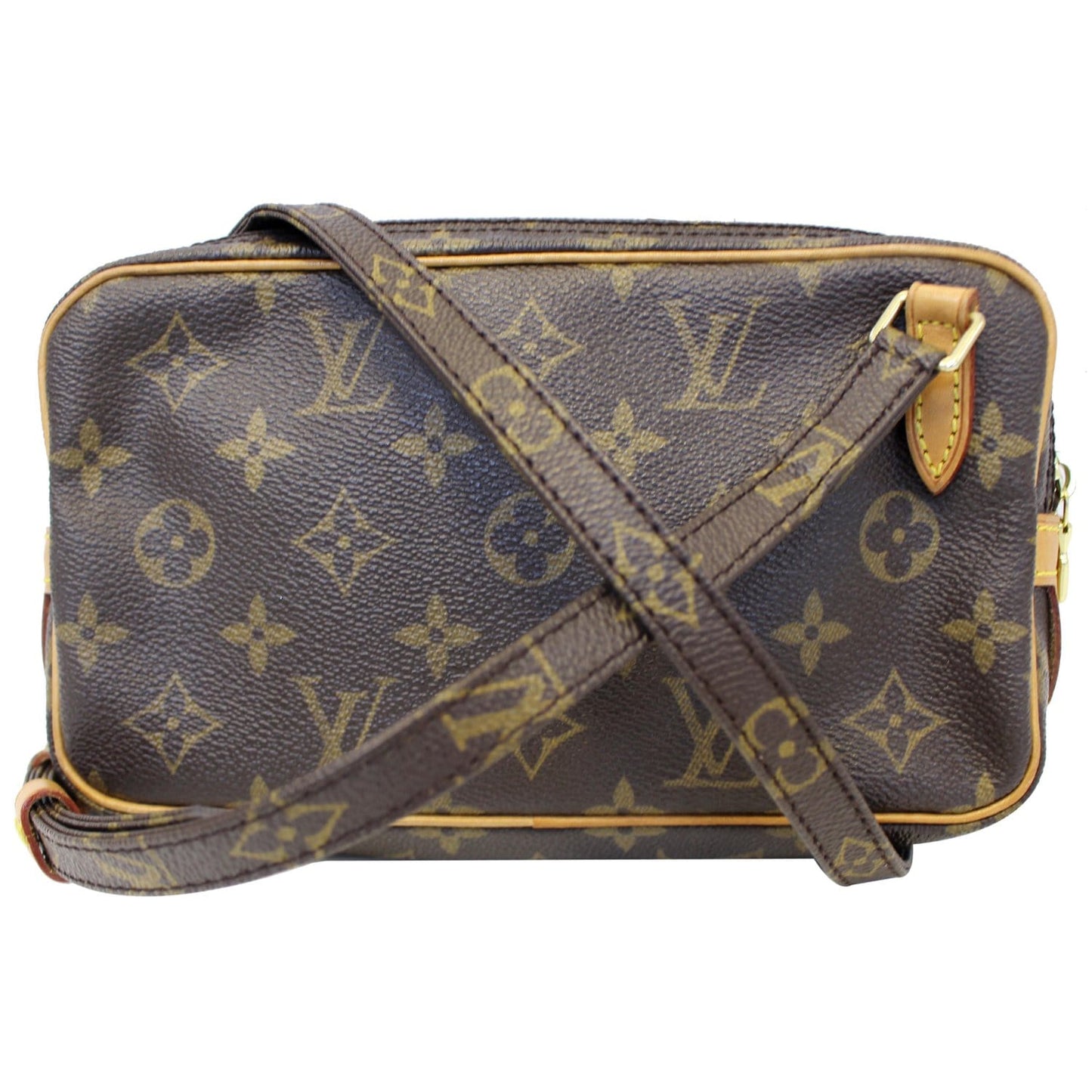 LOUIS VUITTON Pochette Marly Bandouliere Monogram Canvas Crossbody Bag Brown