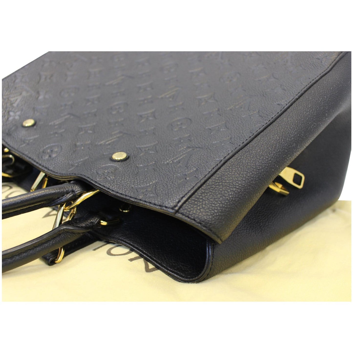 LOUIS VUITTON Montaigne GM Empreinte Leather Shoulder Bag Black
