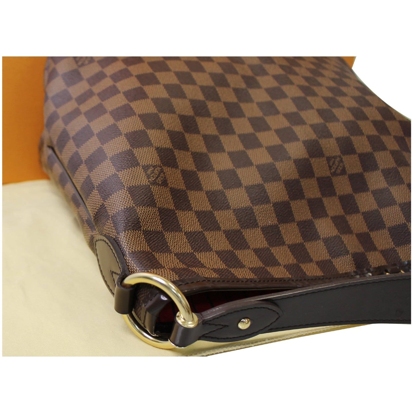 LOUIS VUITTON Delightful MM NM Damier Ebene Hobo Shoulder Bag Brown