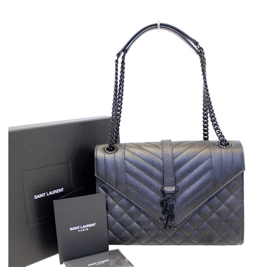 YVES Saint Laurent Envelope Medium Chain Shoulder Bag Black