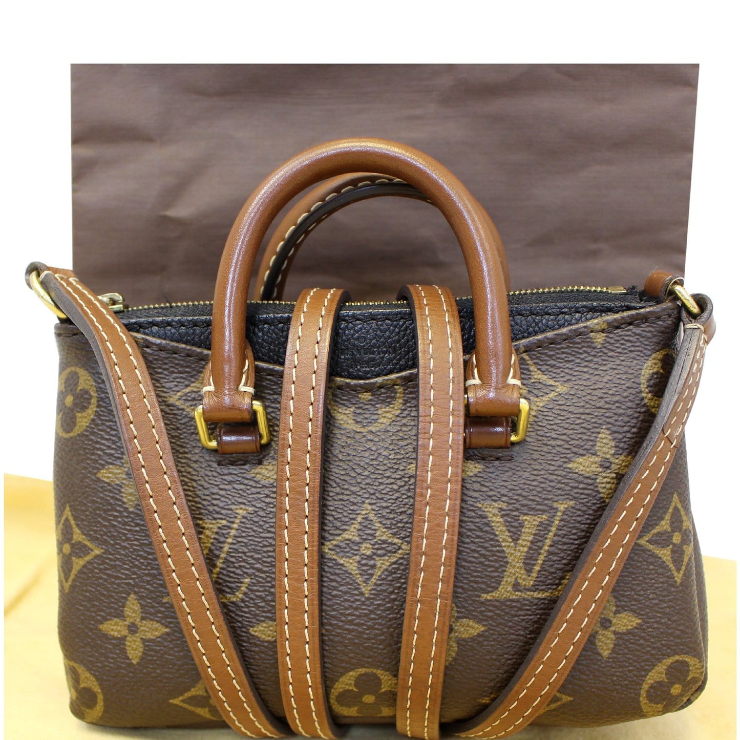 LOUIS VUITTON Nano Pallas Monogram Canvas Shoulder Crossbody Bag