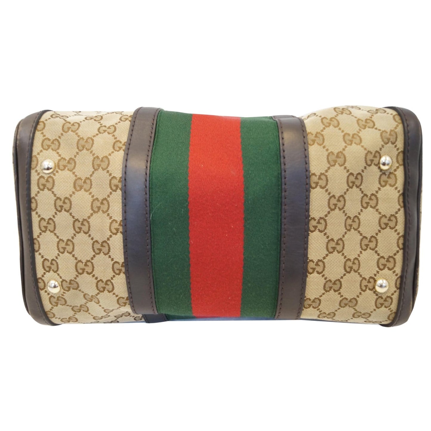 GUCCI Vintage Web Original GG Boston Bag Beige 247205