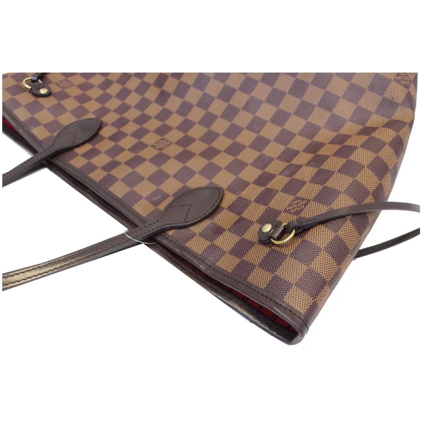 LOUIS VUITTON Neverfull MM Damier Ebene Tote Shoulder Bag Brown