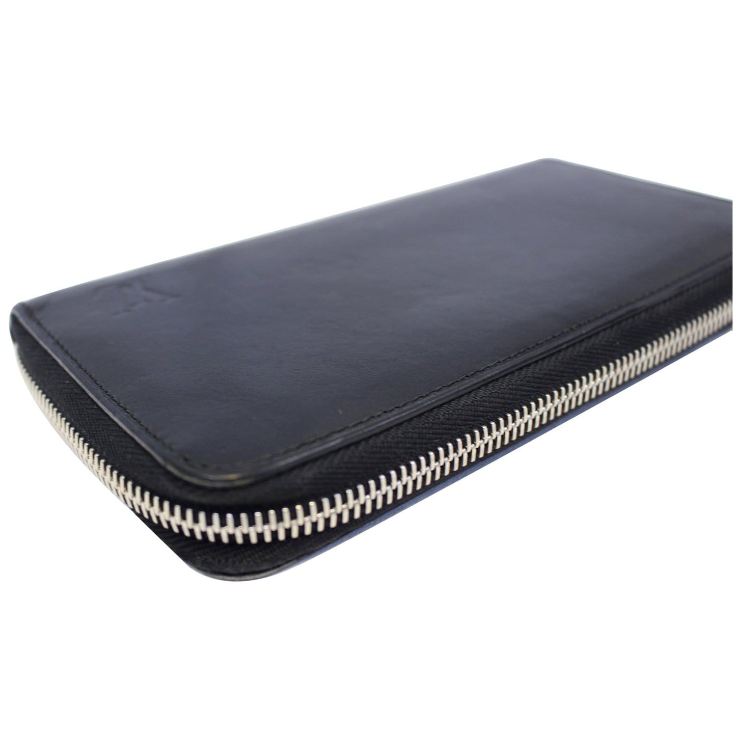 LOUIS VUITTON Zip Around Leather Wallet Black