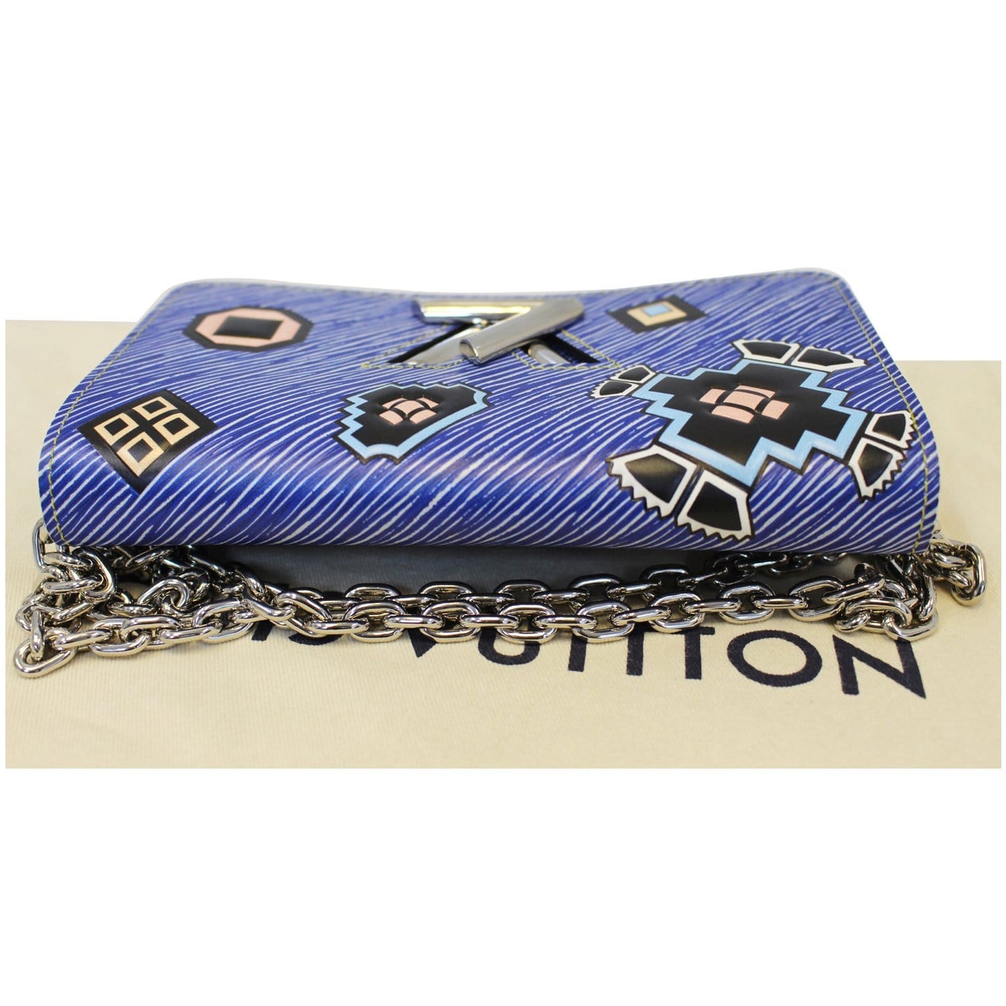 LOUIS VUITTON Twist Chain Denim Wallet Epi Azteque Stickers Crossbody Bag - Last Call