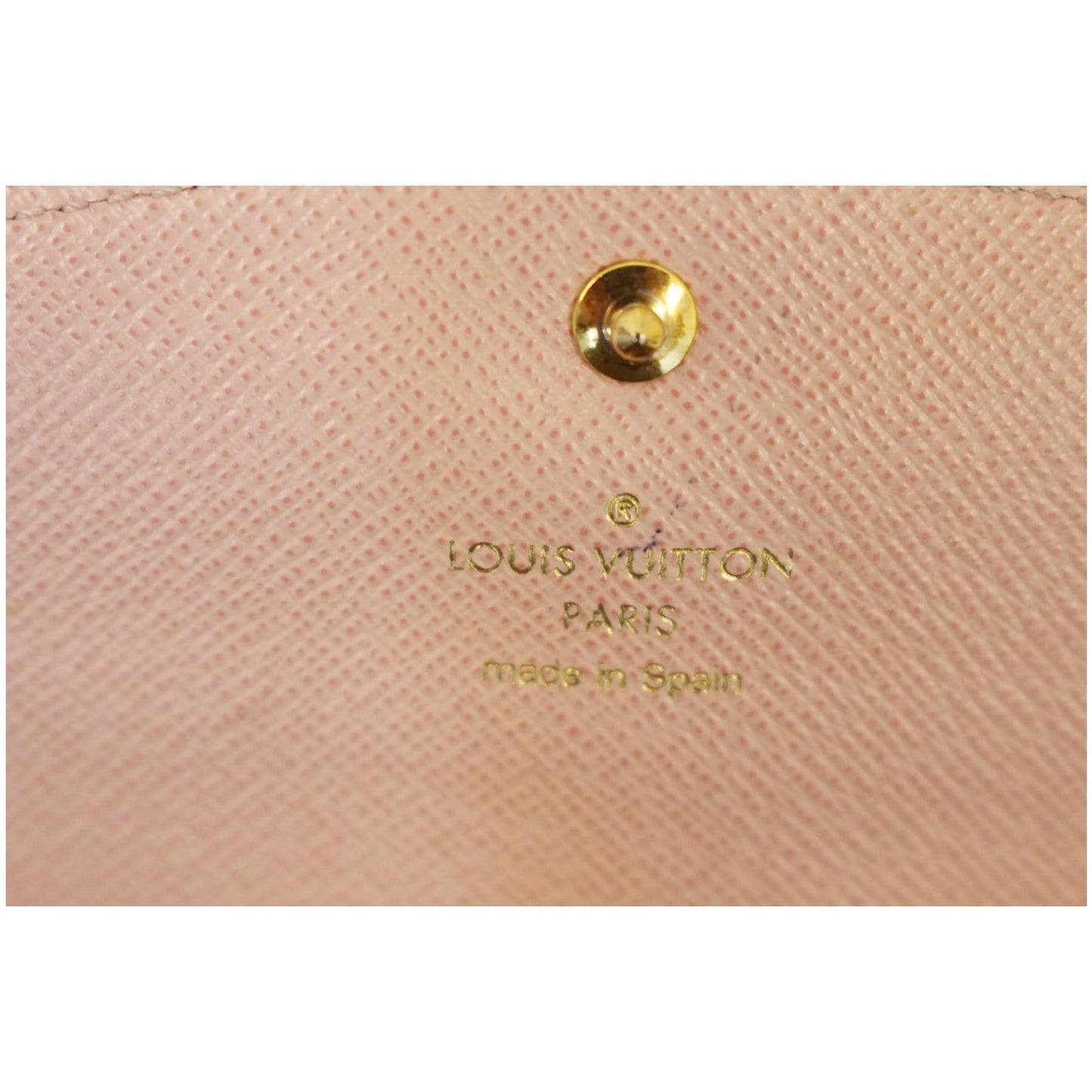LOUIS VUITTON Caissa Damier Ebene Wallet Rose Ballerine