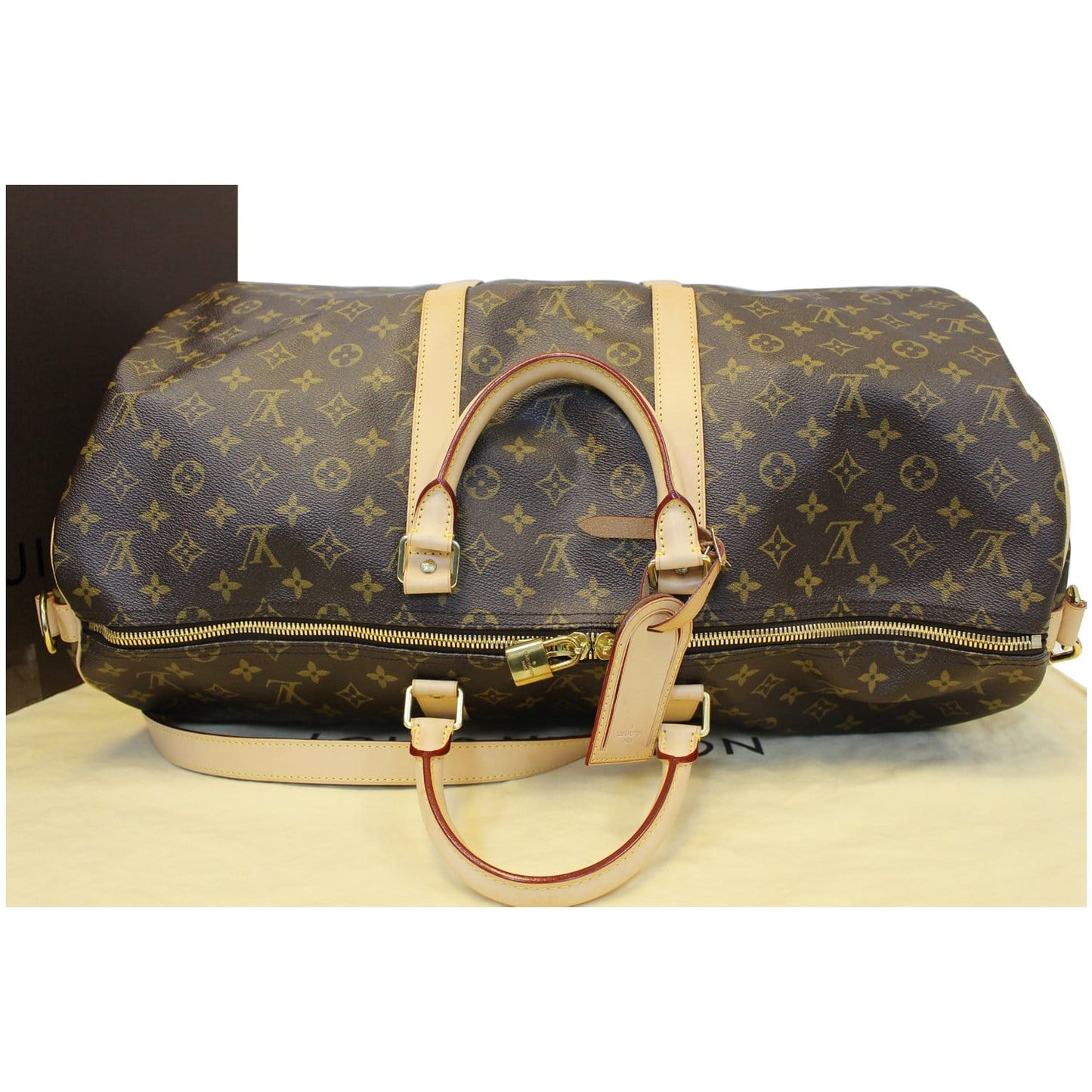 LOUIS VUITTON Keepall Bandouliere 55 Monogram Canvas Travel Bag