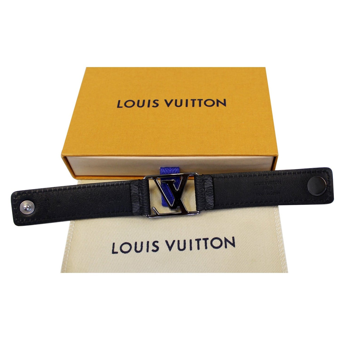LOUIS VUITTON Hockenheim Monogram Eclipse Bracelet 19