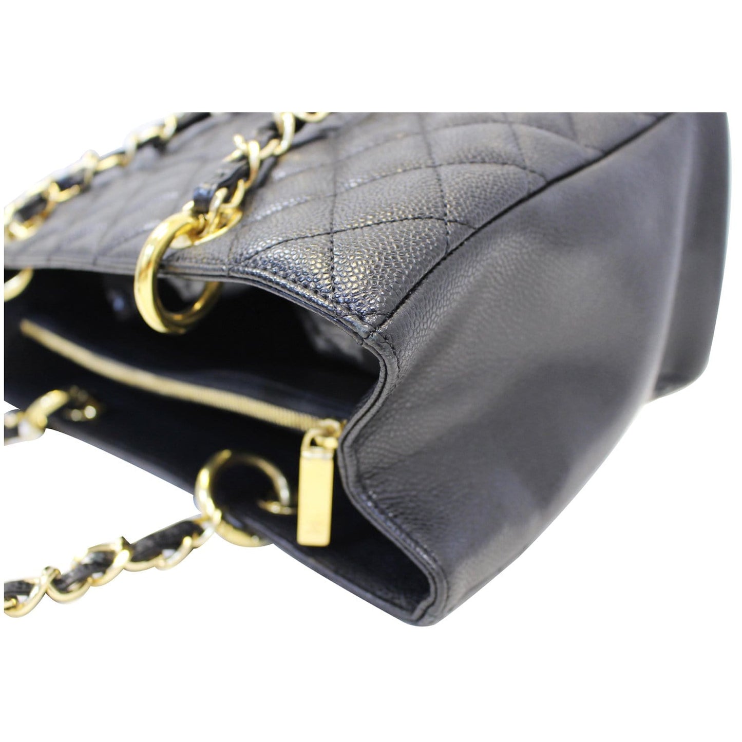 CHANEL Grand Shopping Caviar Leather Tote Bag Black
