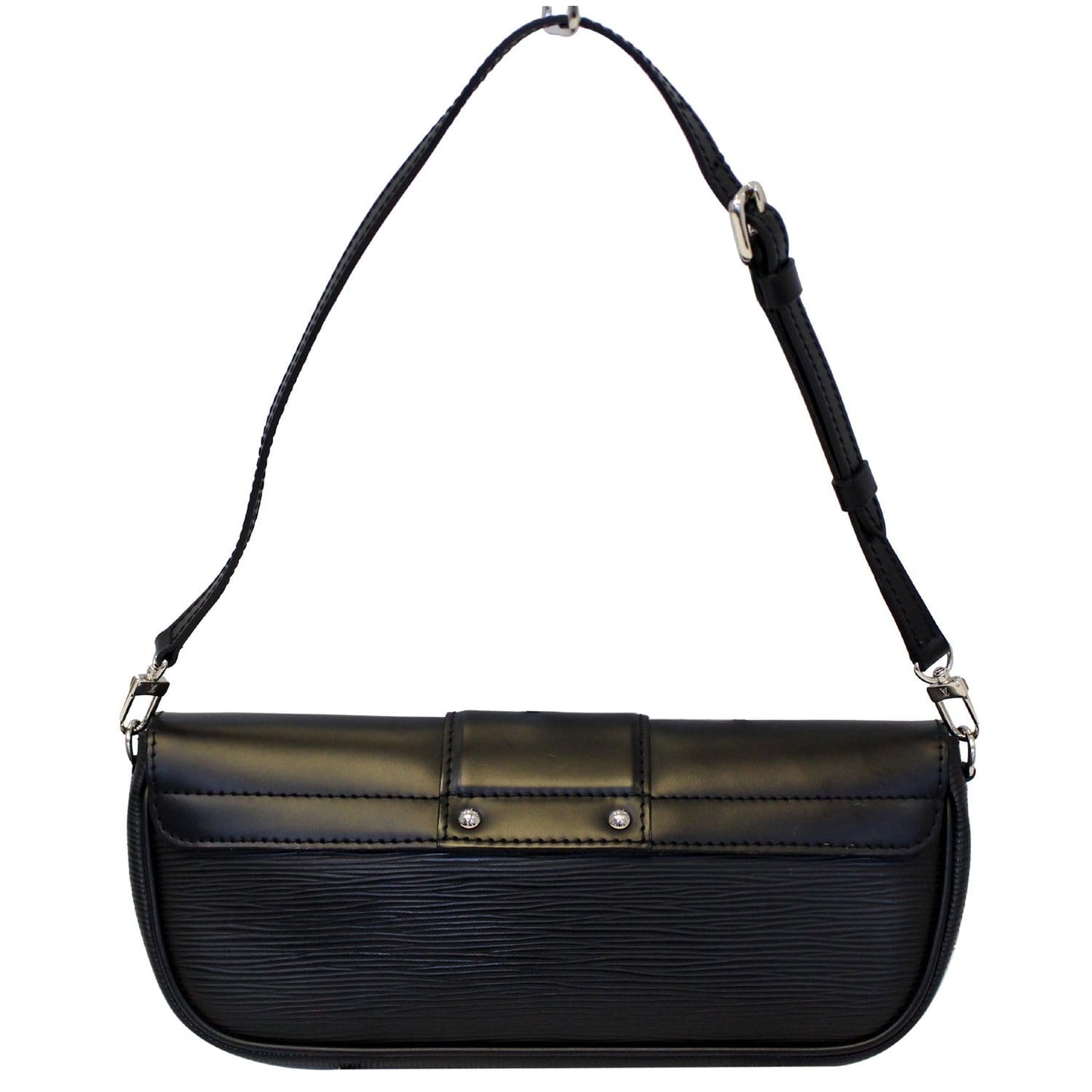 LOUIS VUITTON Montaigne Epi Leather Clutch Bag Black