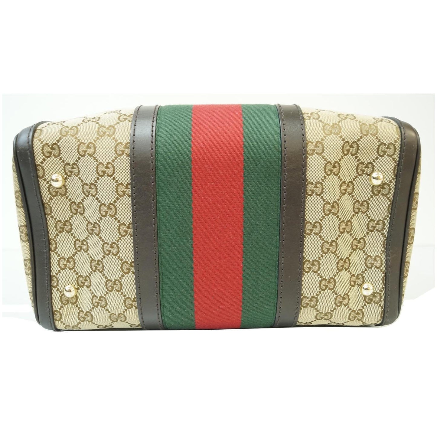 GUCCI Vintage Web Original GG Boston Bag Beige 247205
