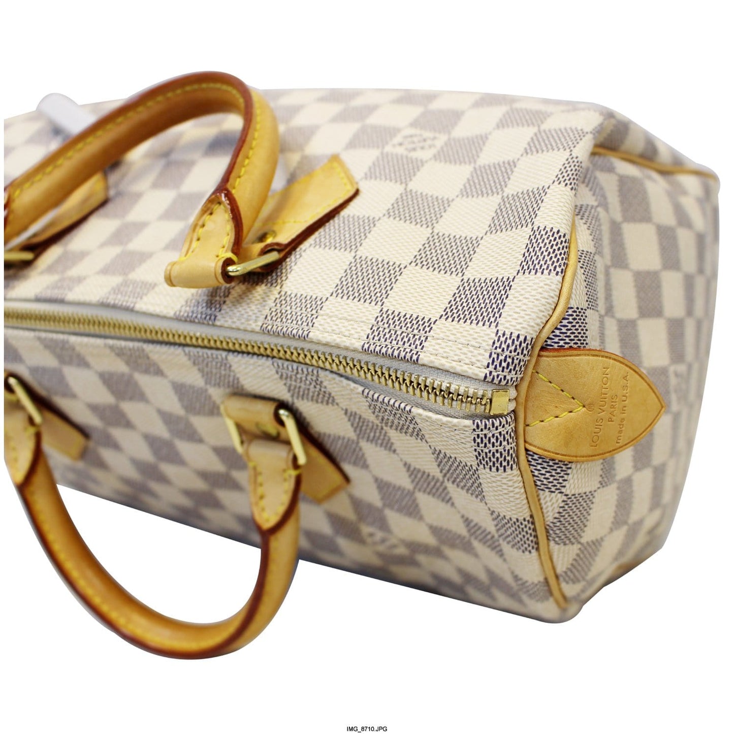 LOUIS VUITTON Speedy 30 Damier Azur Satchel Handbag