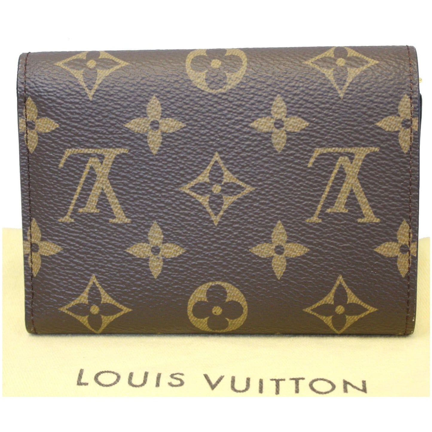 LOUIS VUITTON Flower Lock Monogram Canvas Compact Wallet Black