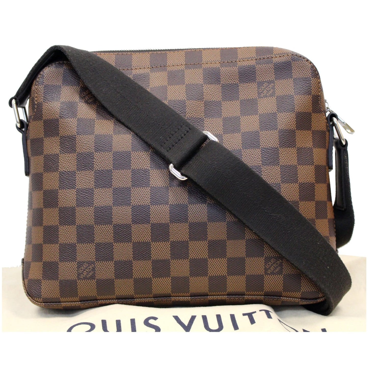 LOUIS VUITTON Jake PM Damier Ebene Messenger Bag Brown