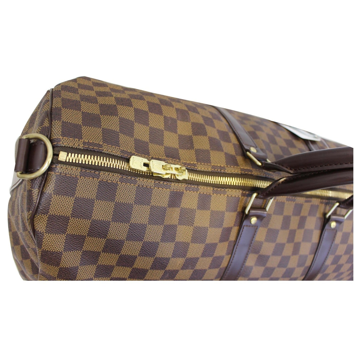 LOUIS VUITTON Keepall Bandouliere 55 Damier Ebene Travel Bag Brown