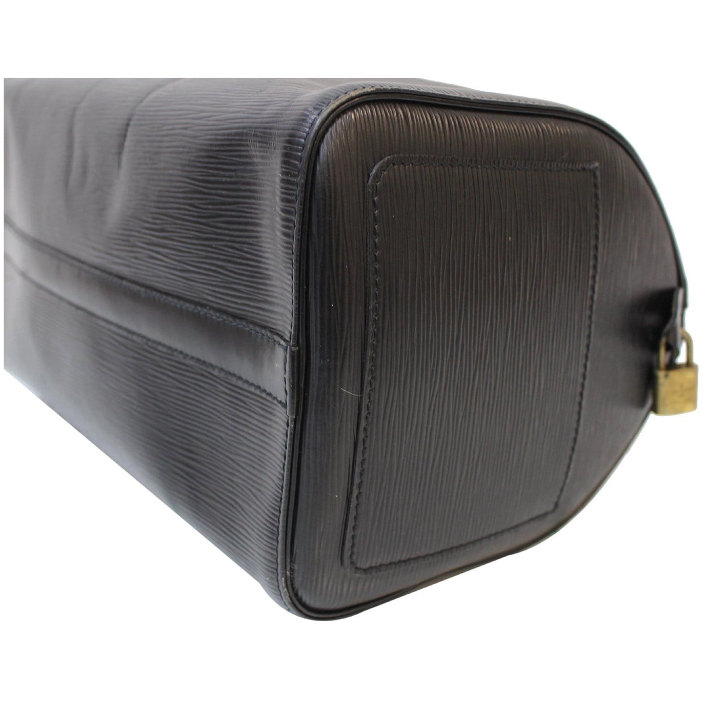 LOUIS VUITTON Speedy 30 Epi Leather Satchel Bag Black